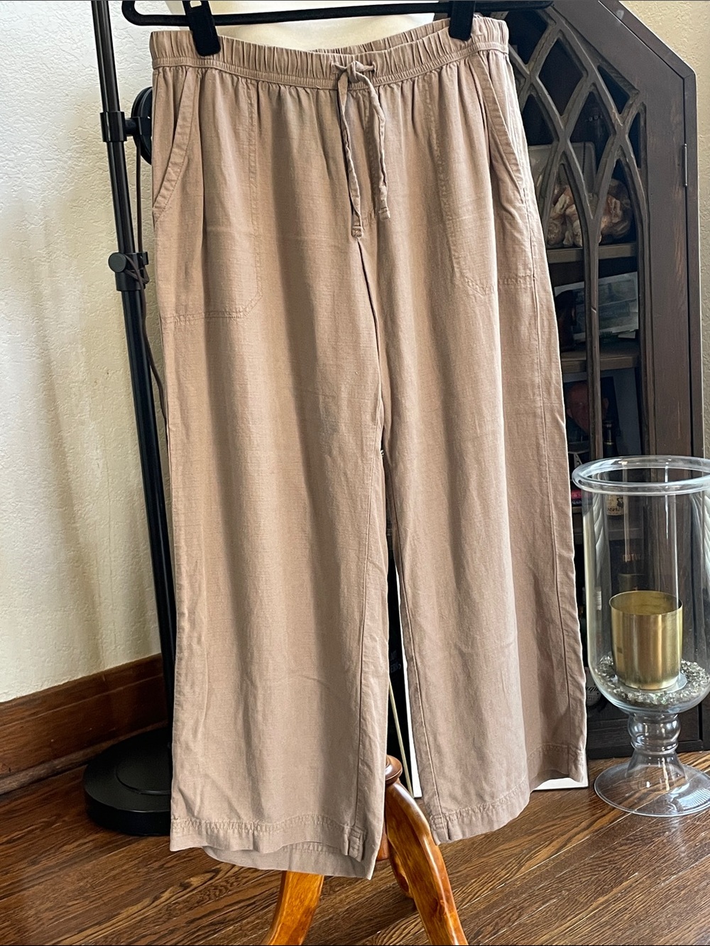 Splendid Cropped Wide-Leg Drawstring Pants